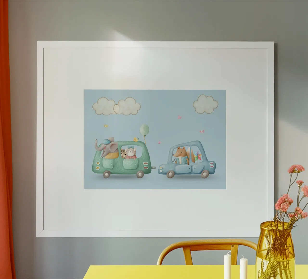 Safari Friends on the Go poster by Doodle Dreams Art