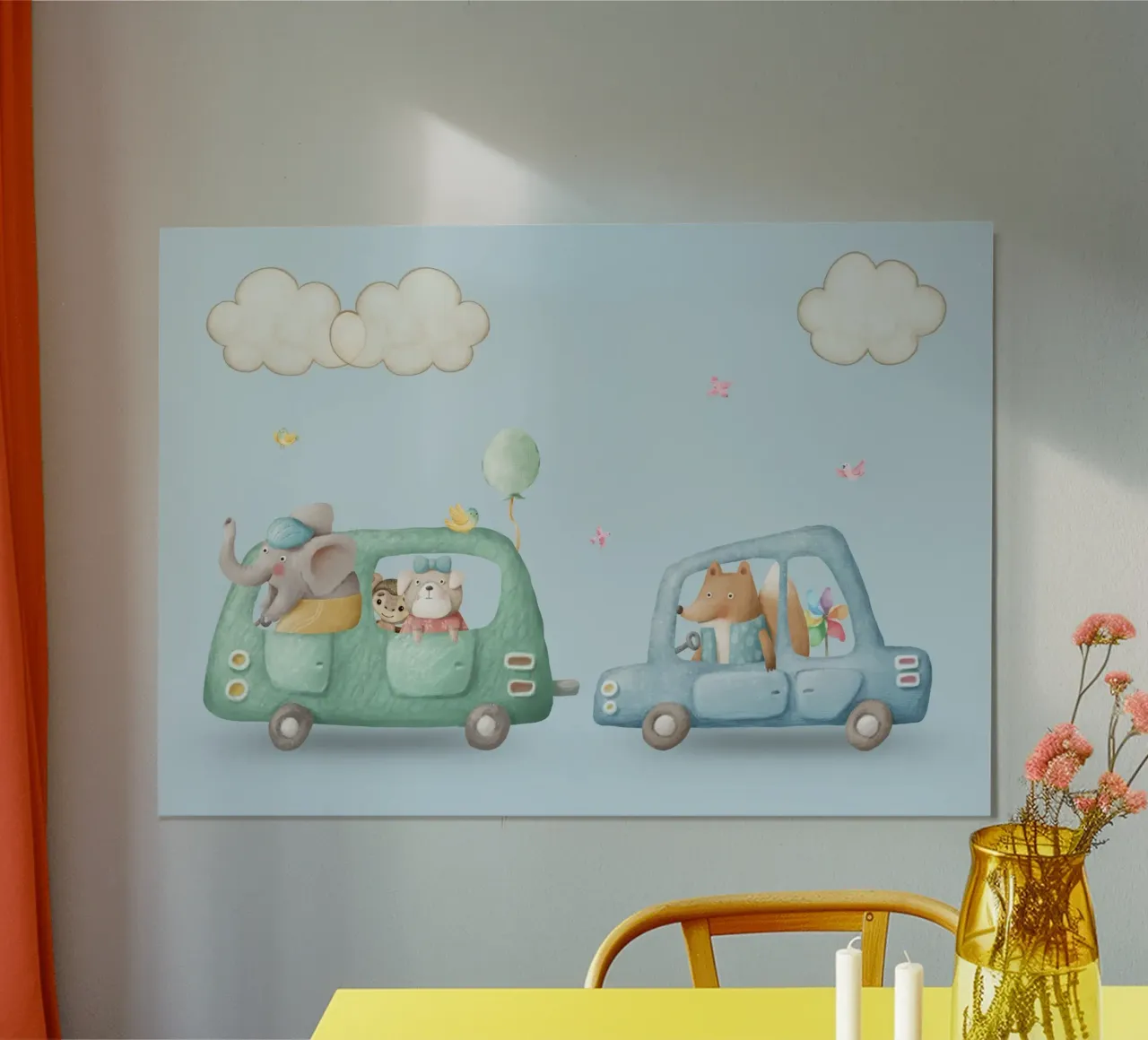 Safari Friends on the Go poster by Doodle Dreams Art