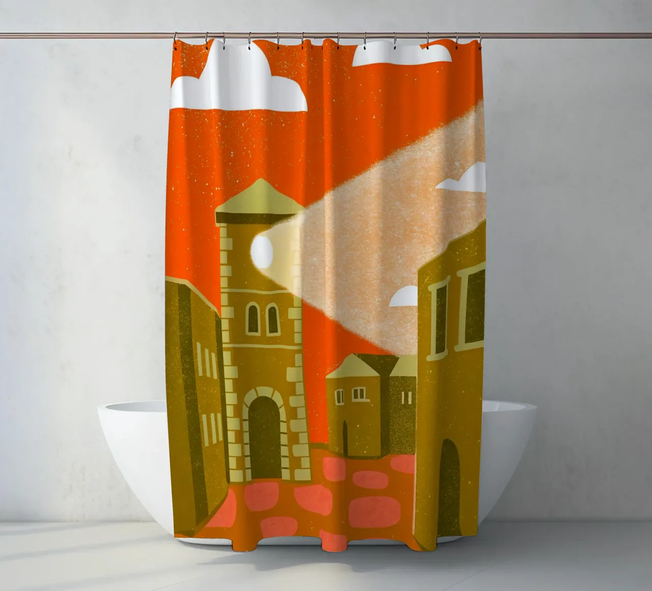 Urbaner Retro-Pop Duschvorhang von THE LATEST SHOP