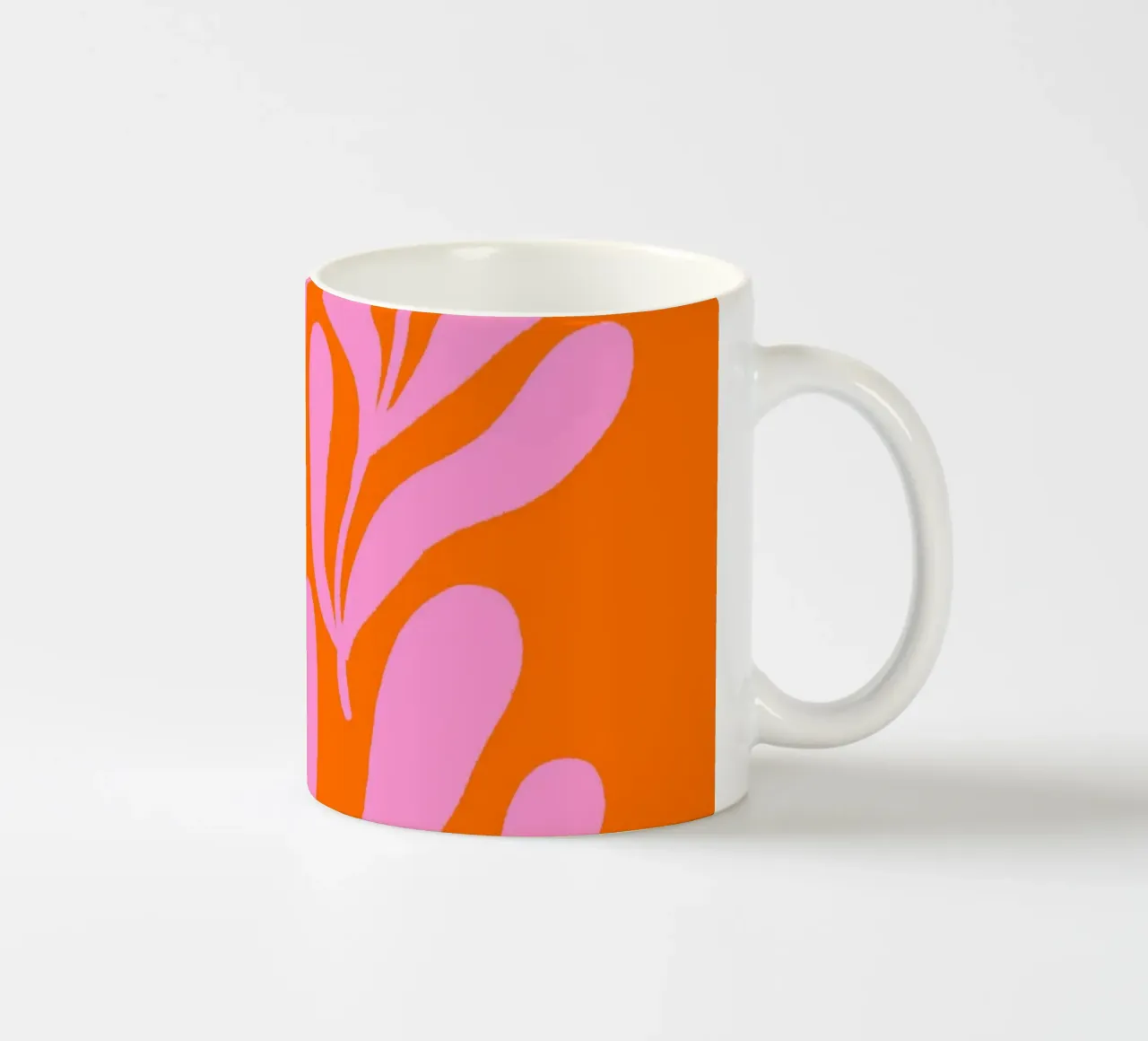 Rami colorati - rosa e arancione tazza in ceramica da Wackapacka