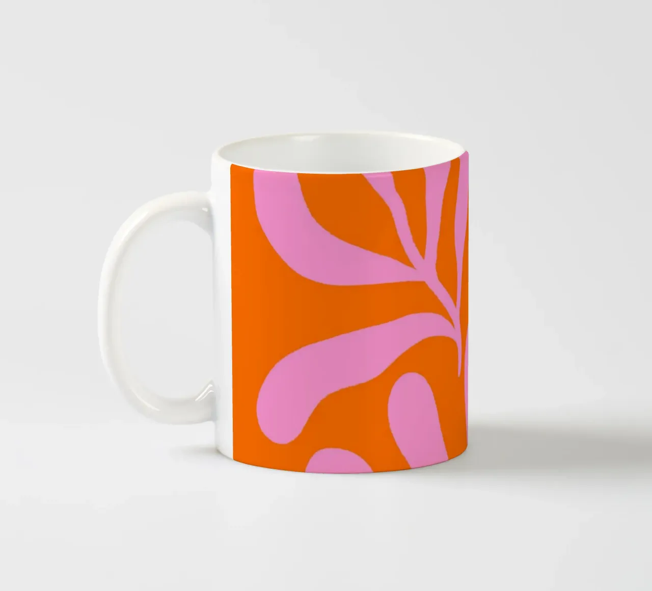 Rami colorati - rosa e arancione tazza in ceramica da Wackapacka