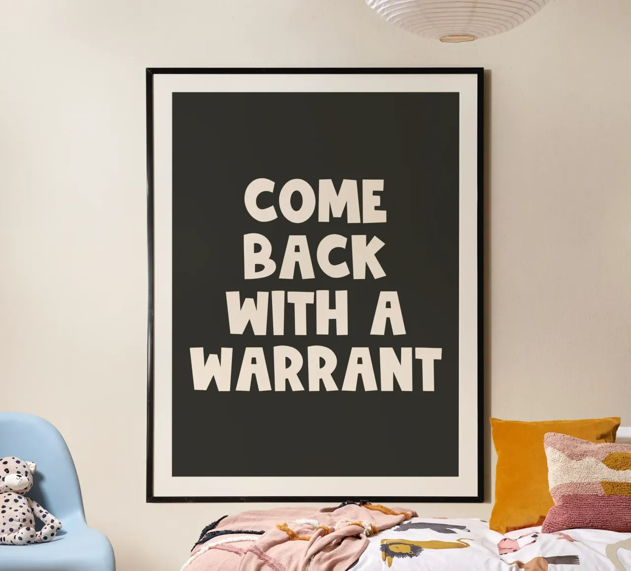 Come Back With A Warrant Quote (Tono nero) carta hahnemühle da Paigaam Studio