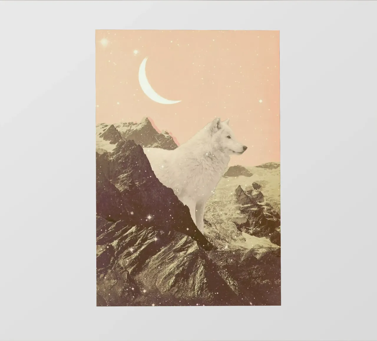 Giant White Wolf In Mountains pellicola backlit da Florent Bodart