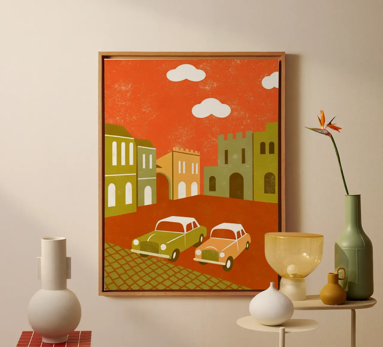 Auto d'epoca Pop Retro tela con Cornice a cassetta da THE LATEST SHOP