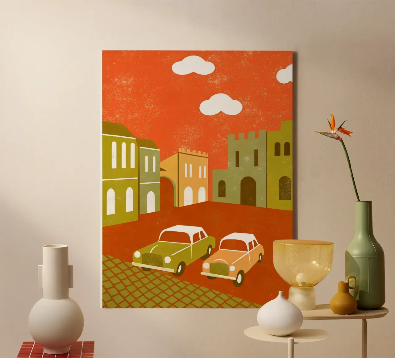 Auto d'epoca Pop Retro tela con Cornice a cassetta da THE LATEST SHOP