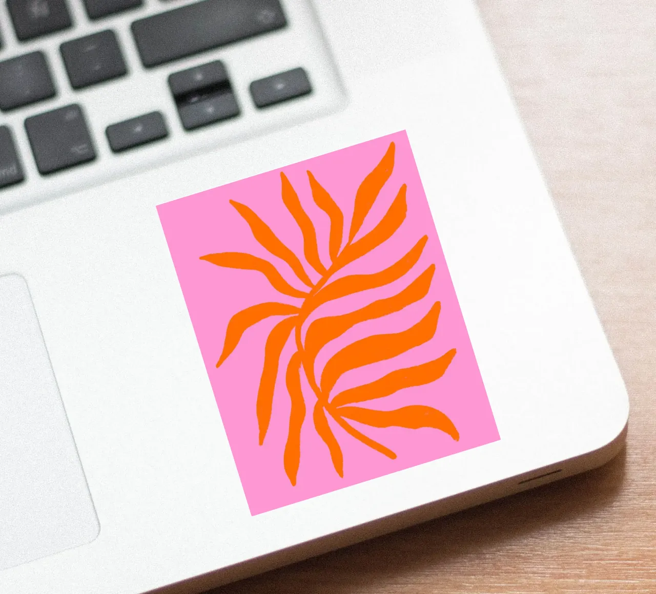 Orange Silhouette Textured Branch on Pink sticker by Wackapacka