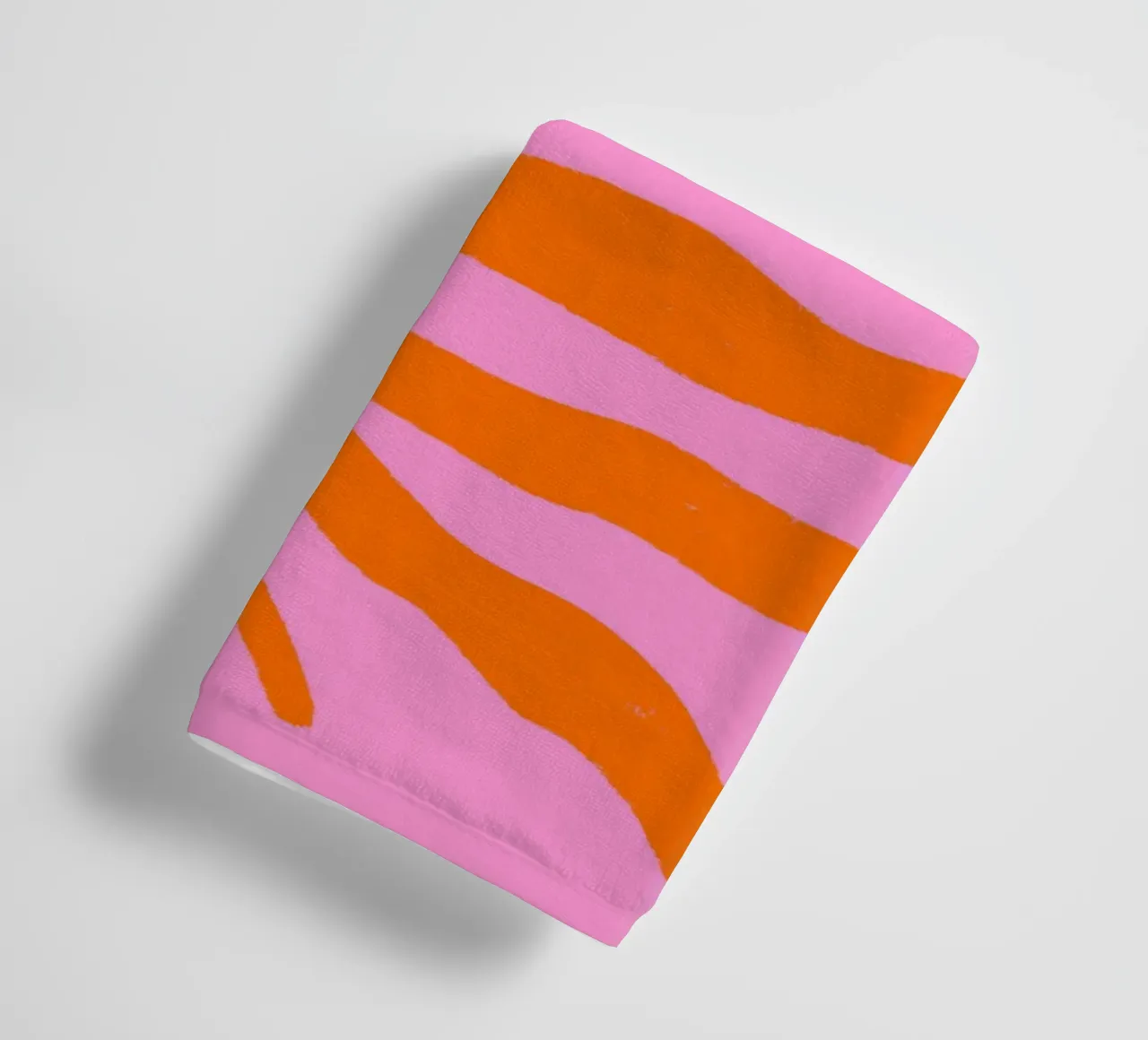 Orange Silhouette Textured Branch on Pink towel by Wackapacka
