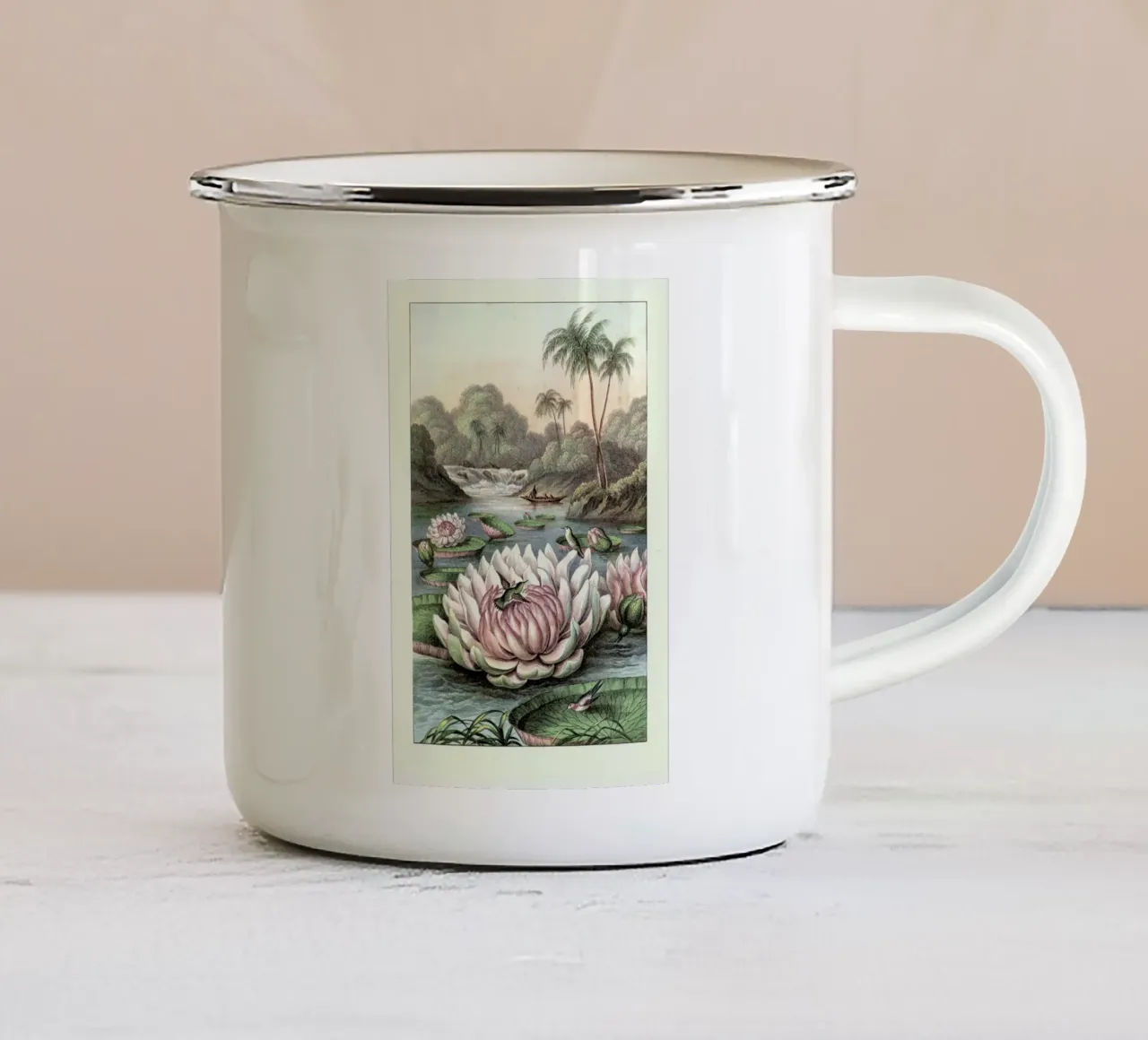 Water Lily tazza in smalto da Flora & Fauna
