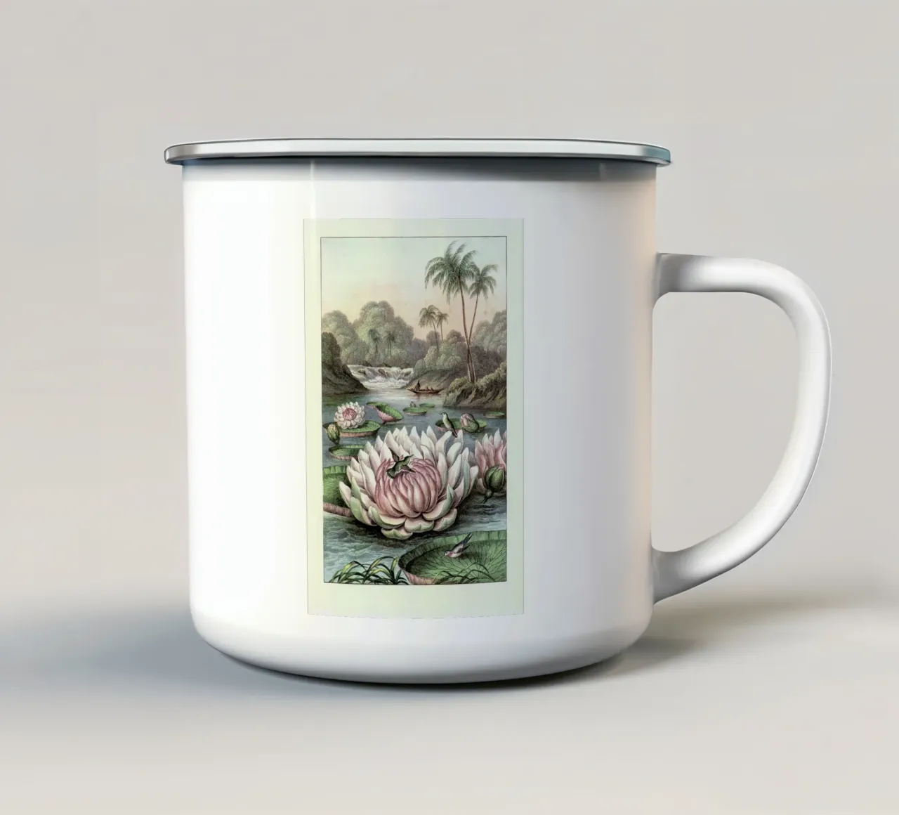 Water Lily tazza in smalto da Flora & Fauna