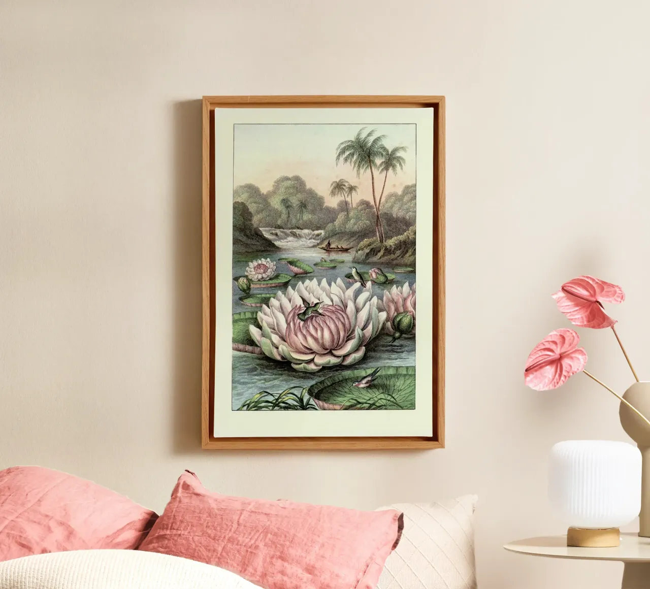 Water Lily tela con Cornice a cassetta da Flora & Fauna
