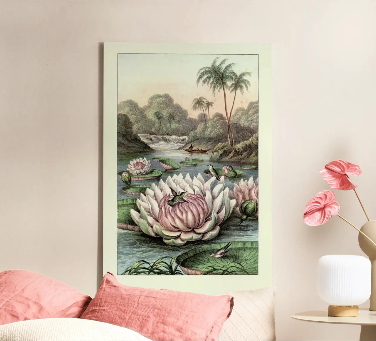 Water Lily tela con Cornice a cassetta da Flora & Fauna