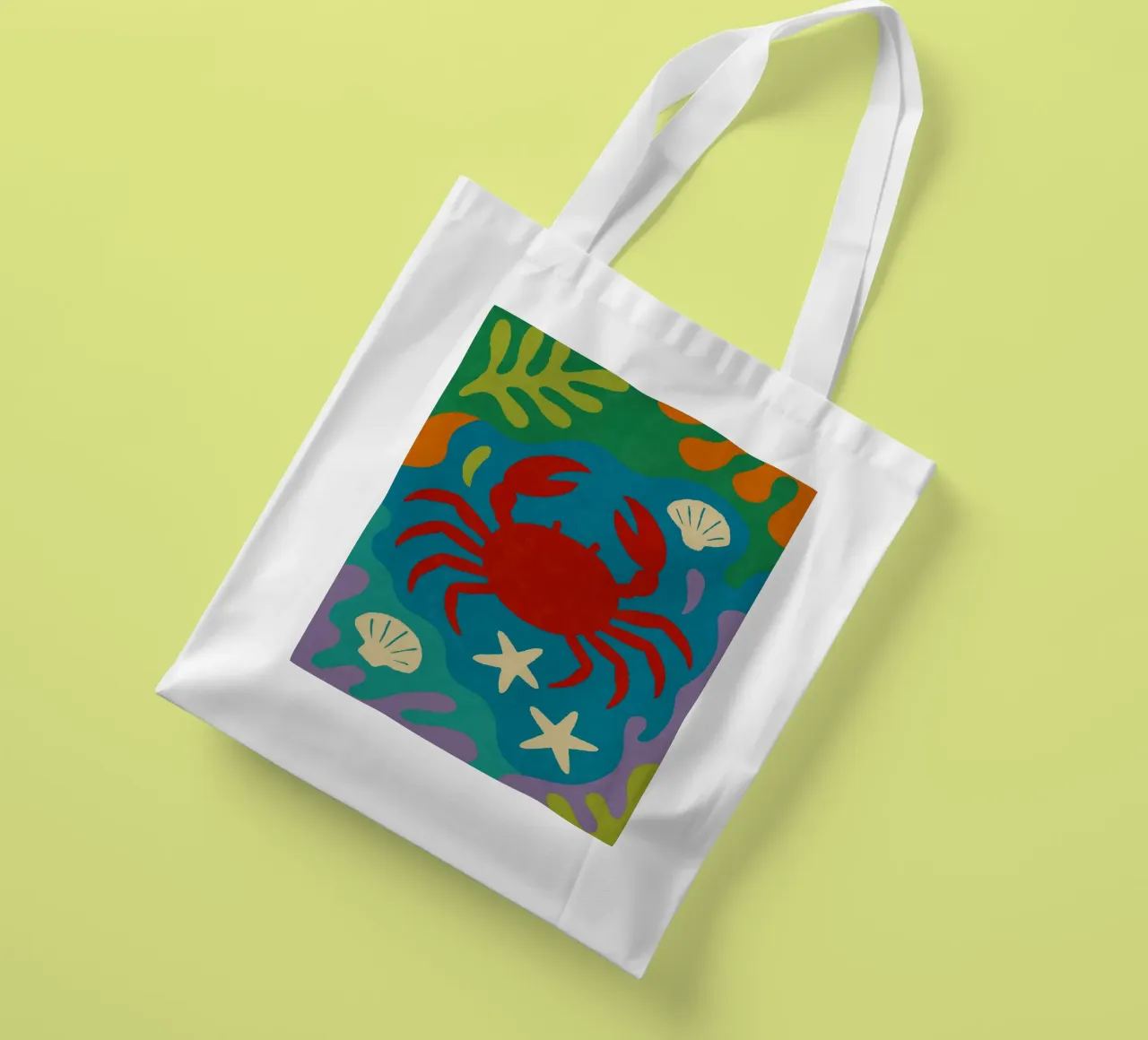 Sea And Crab No 02 borsa in juta da treechild