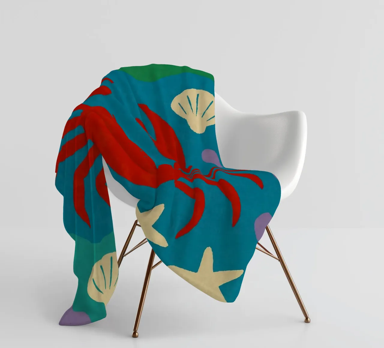 Sea And Crab No 02 coperta in pile da treechild