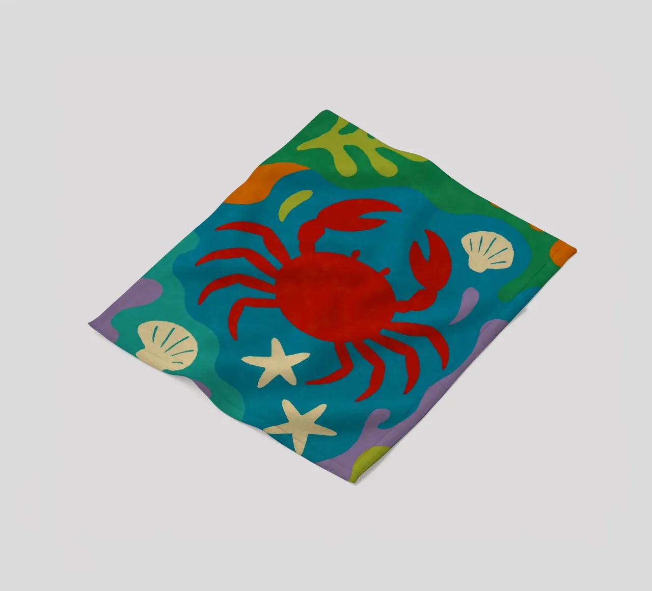 Sea And Crab No 02 coperta in pile da treechild