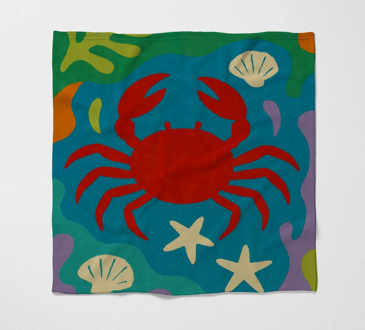 Sea And Crab No 02 coperta in pile da treechild