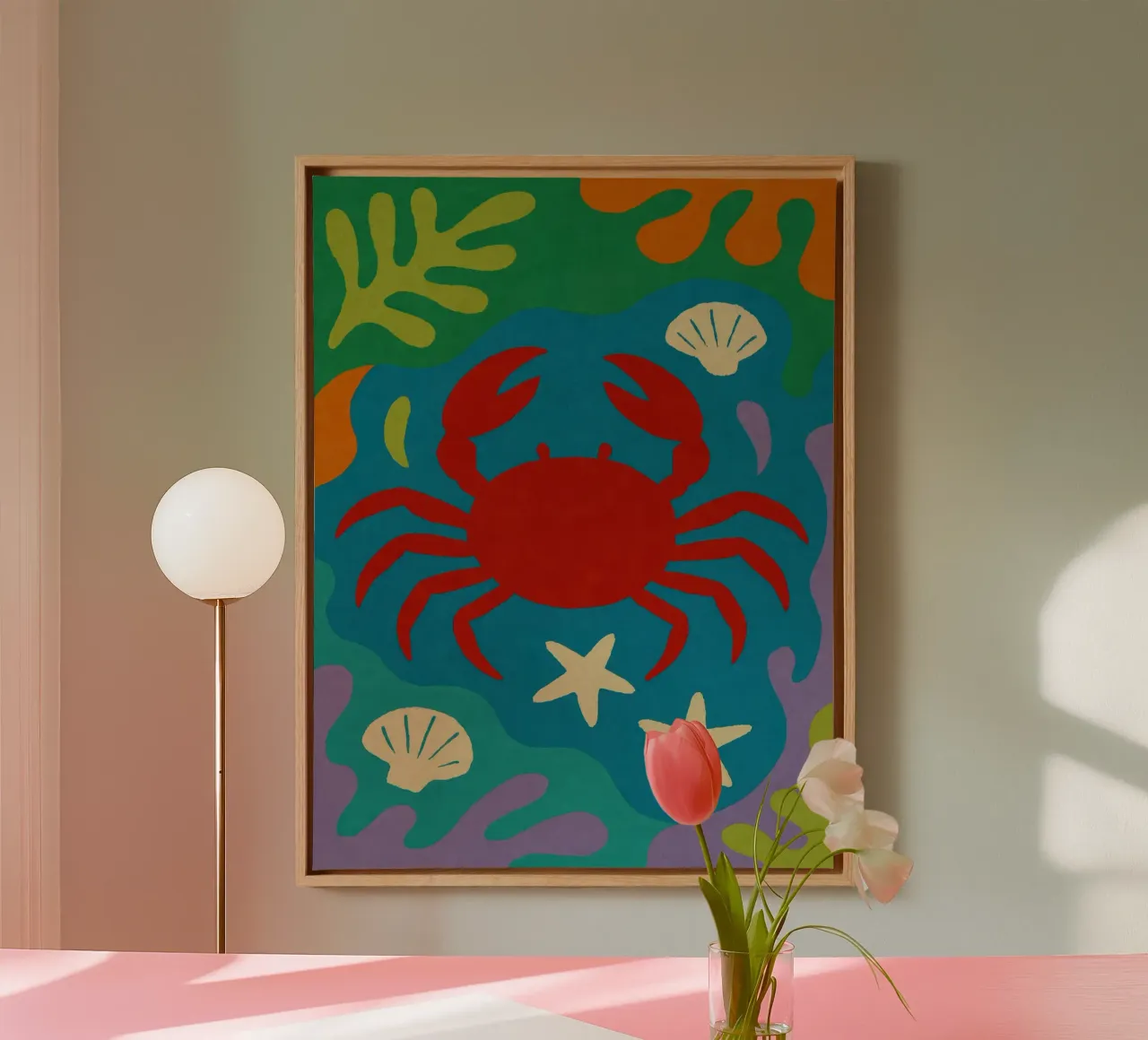 Sea And Crab No 02 tela con Cornice a cassetta da treechild