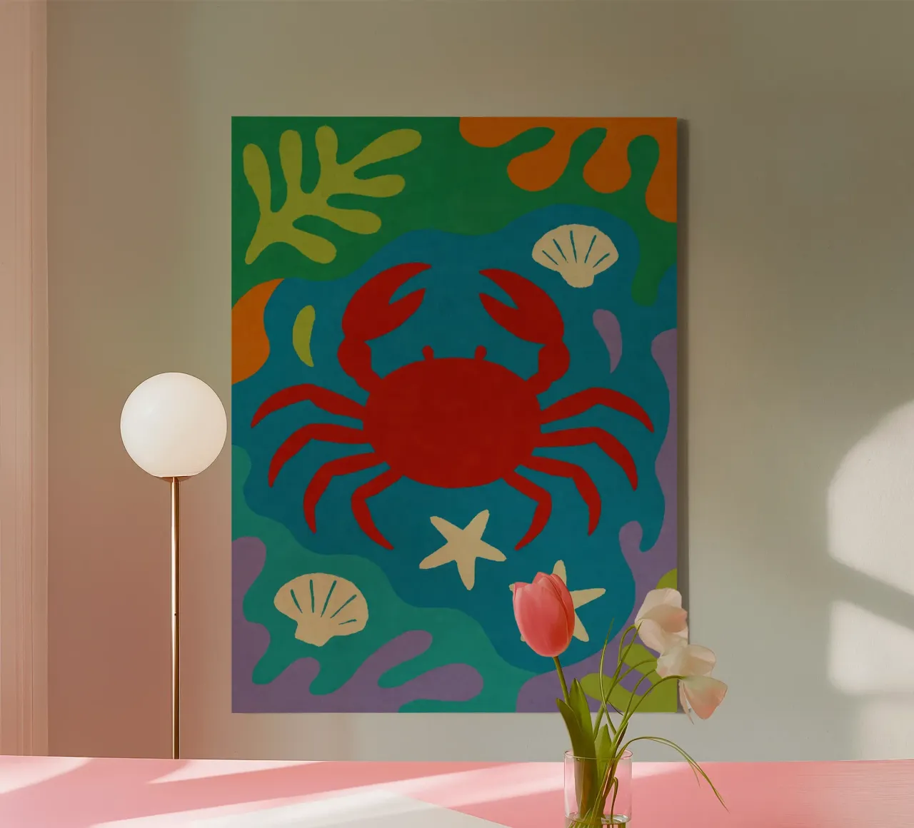 Sea And Crab No 02 tela con Cornice a cassetta da treechild