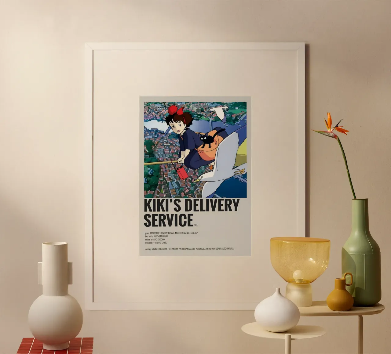 KIKI'S DELIVERY SERVICE  1989 poster con telaio in legno da Totoya