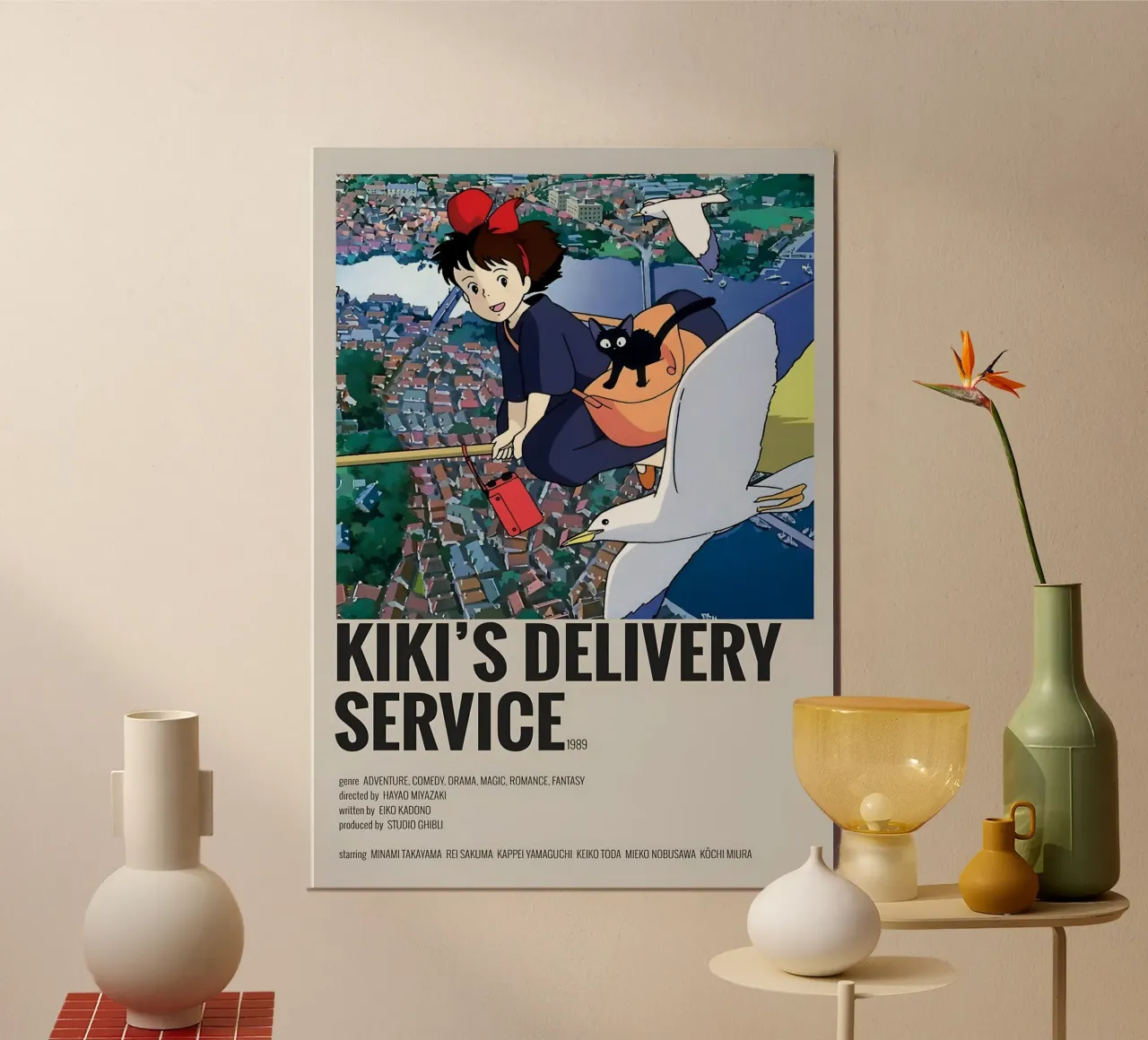 KIKI'S DELIVERY SERVICE  1989 poster con telaio in legno da Totoya