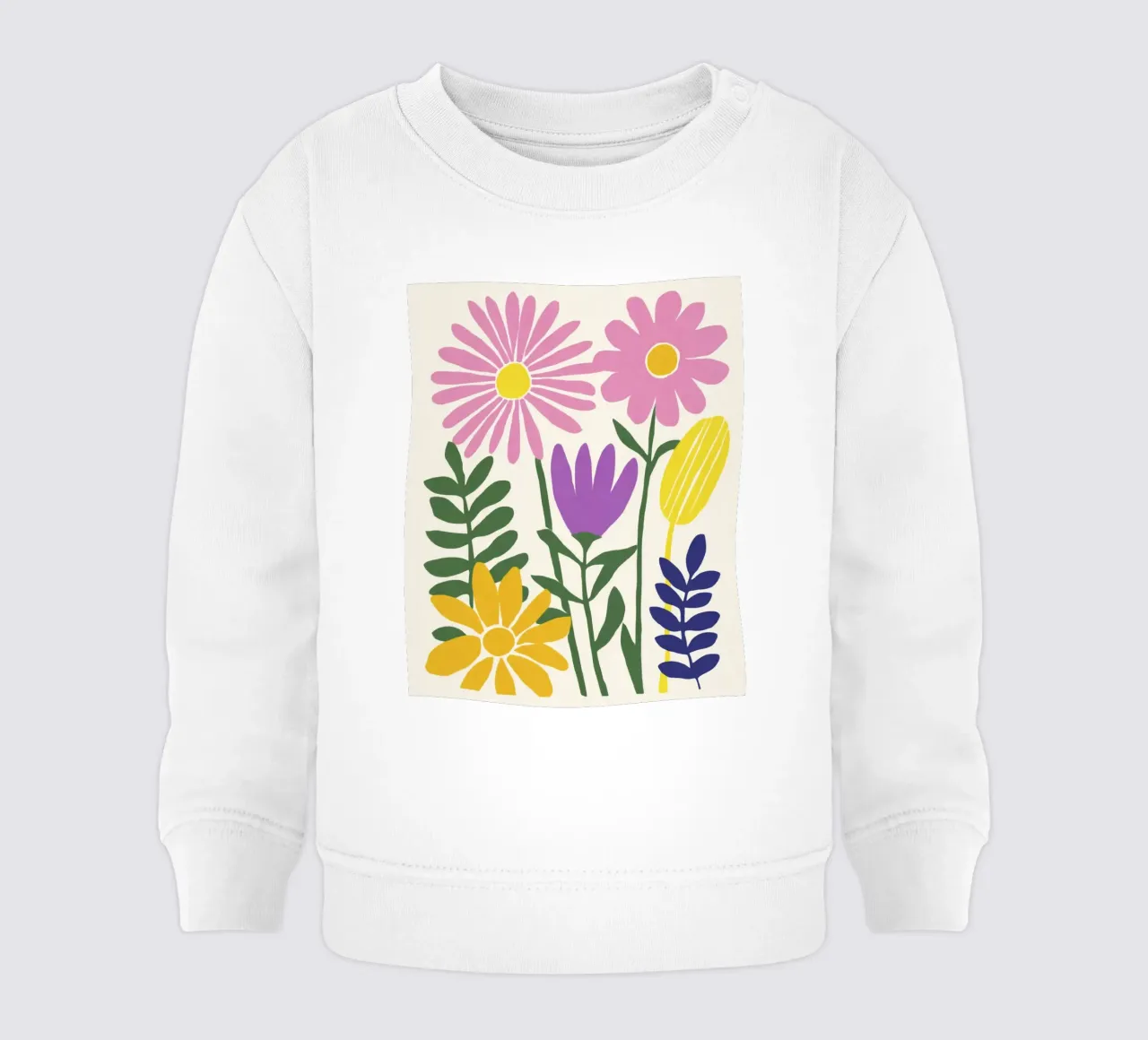 Modern Botanical Cut-Out in Retro Color Palette baby sweatshirt by Modern Muse