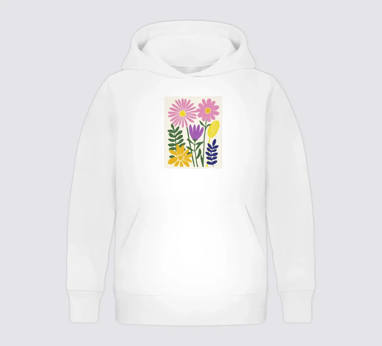Modern Botanical Cut-Out in Retro Color Palette kids hoodie by Modern Muse