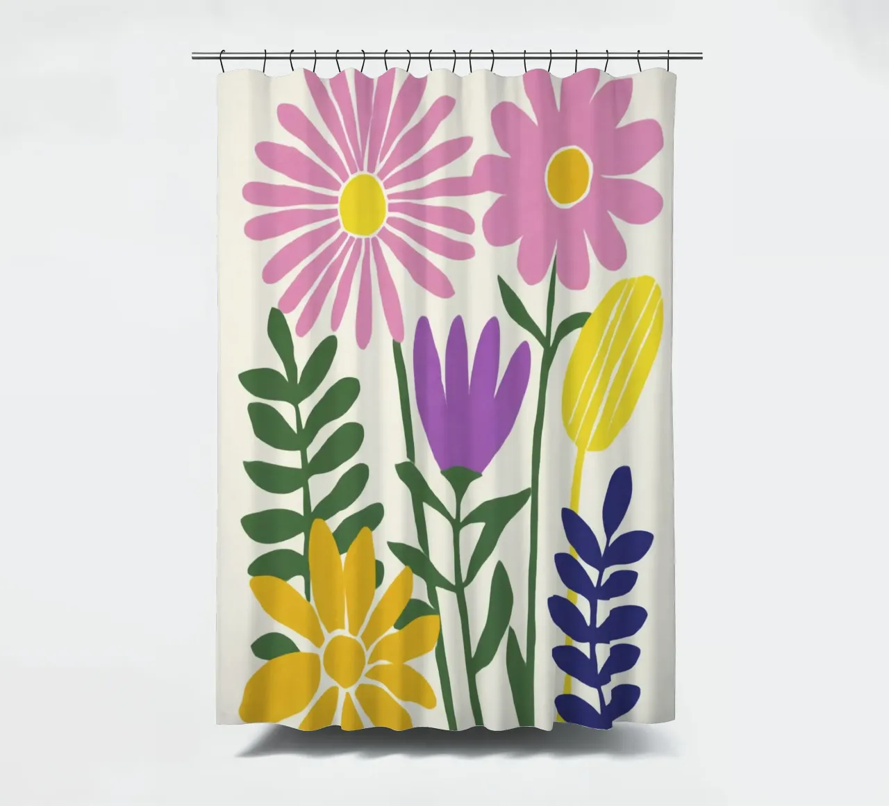 Ritaglio botanico moderno in una tavolozza di colori retrò tenda da doccia da Modern Muse