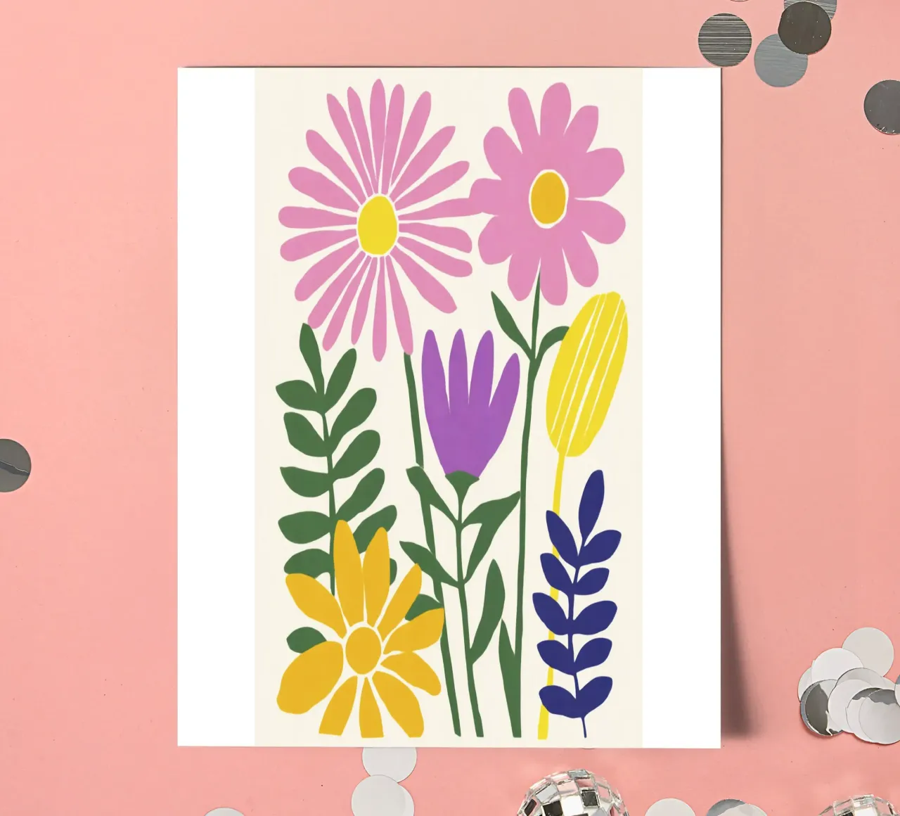 Modern Botanical Cut-Out in Retro Color Palette sticker sheet by Modern Muse