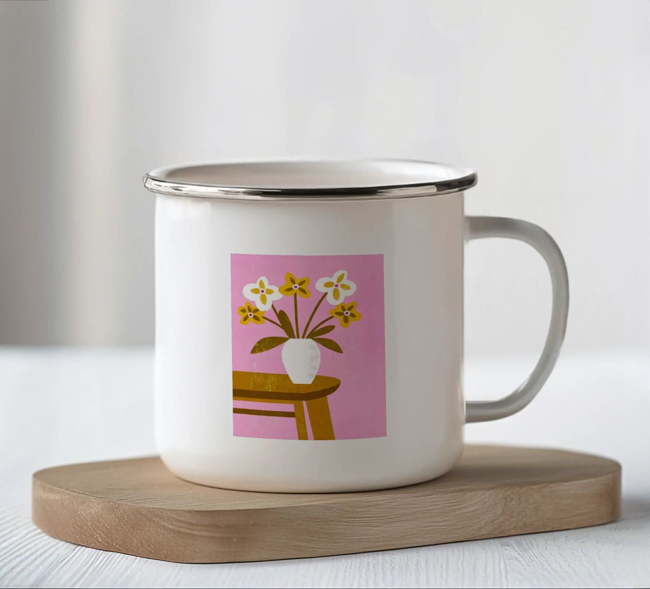 Vaso di fiori retrò pop tazza in smalto da THE LATEST SHOP