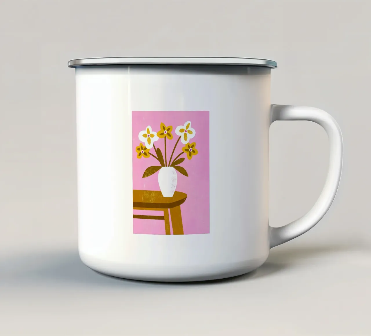Retro Pop Bloemenvaas emaille mok van THE LATEST SHOP