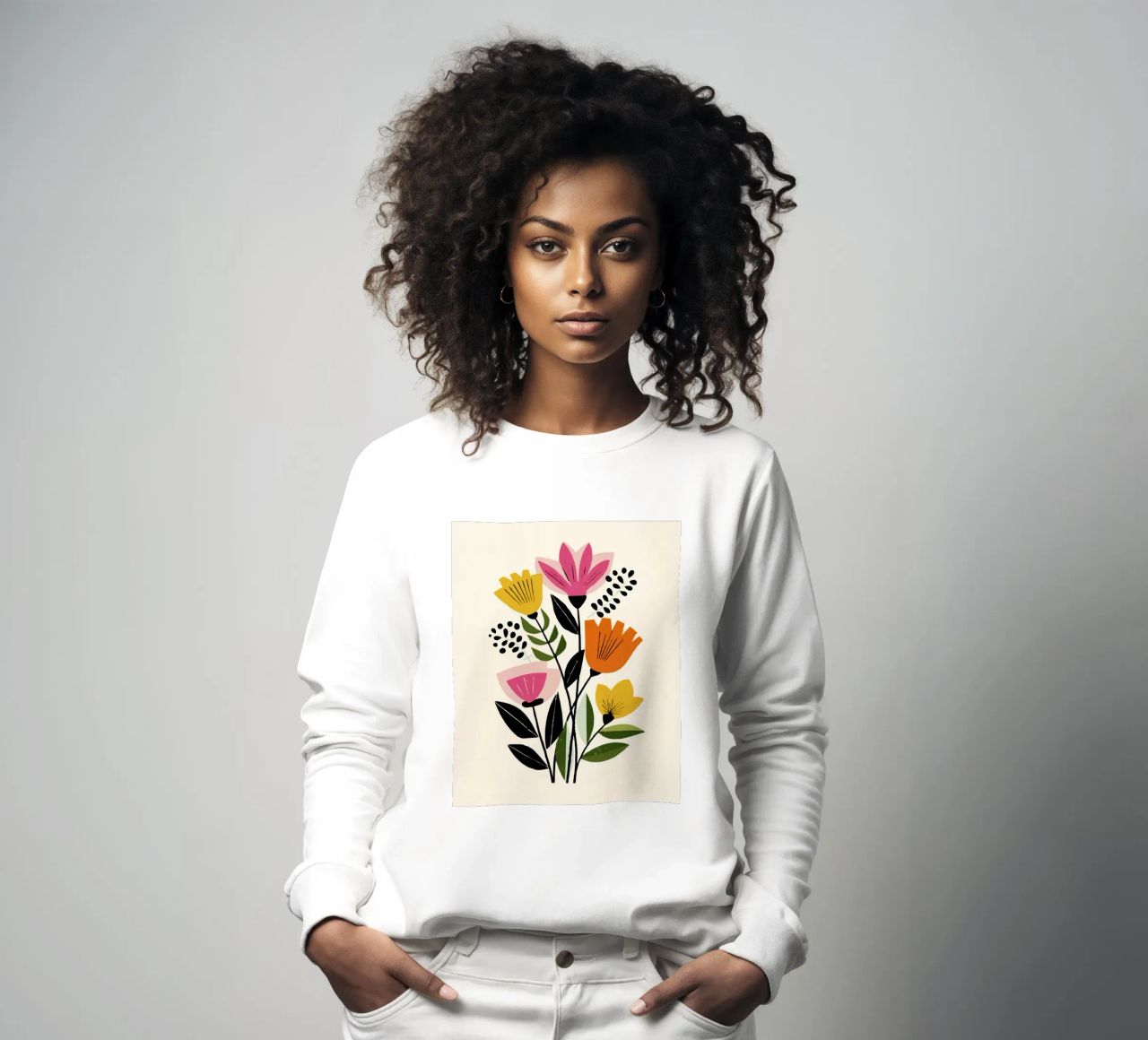 Forme botaniche astratte in un mix di colori retrò felpa da Modern Muse