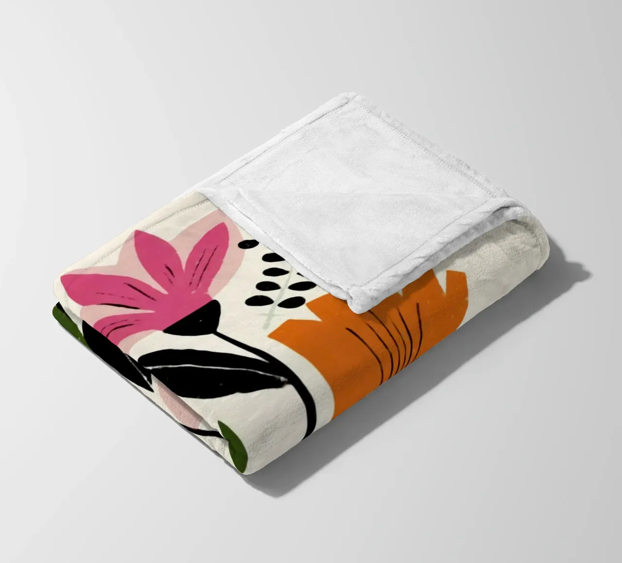 Forme botaniche astratte in un mix di colori retrò coperta in pile da Modern Muse