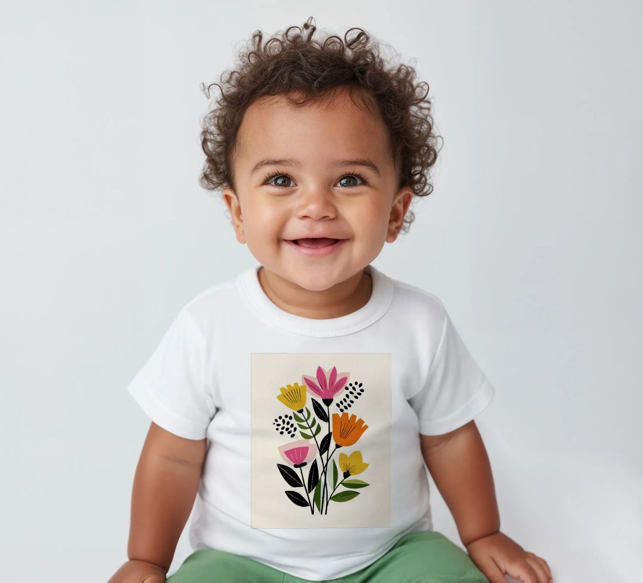 Forme botaniche astratte in un mix di colori retrò maglietta neonato da Modern Muse