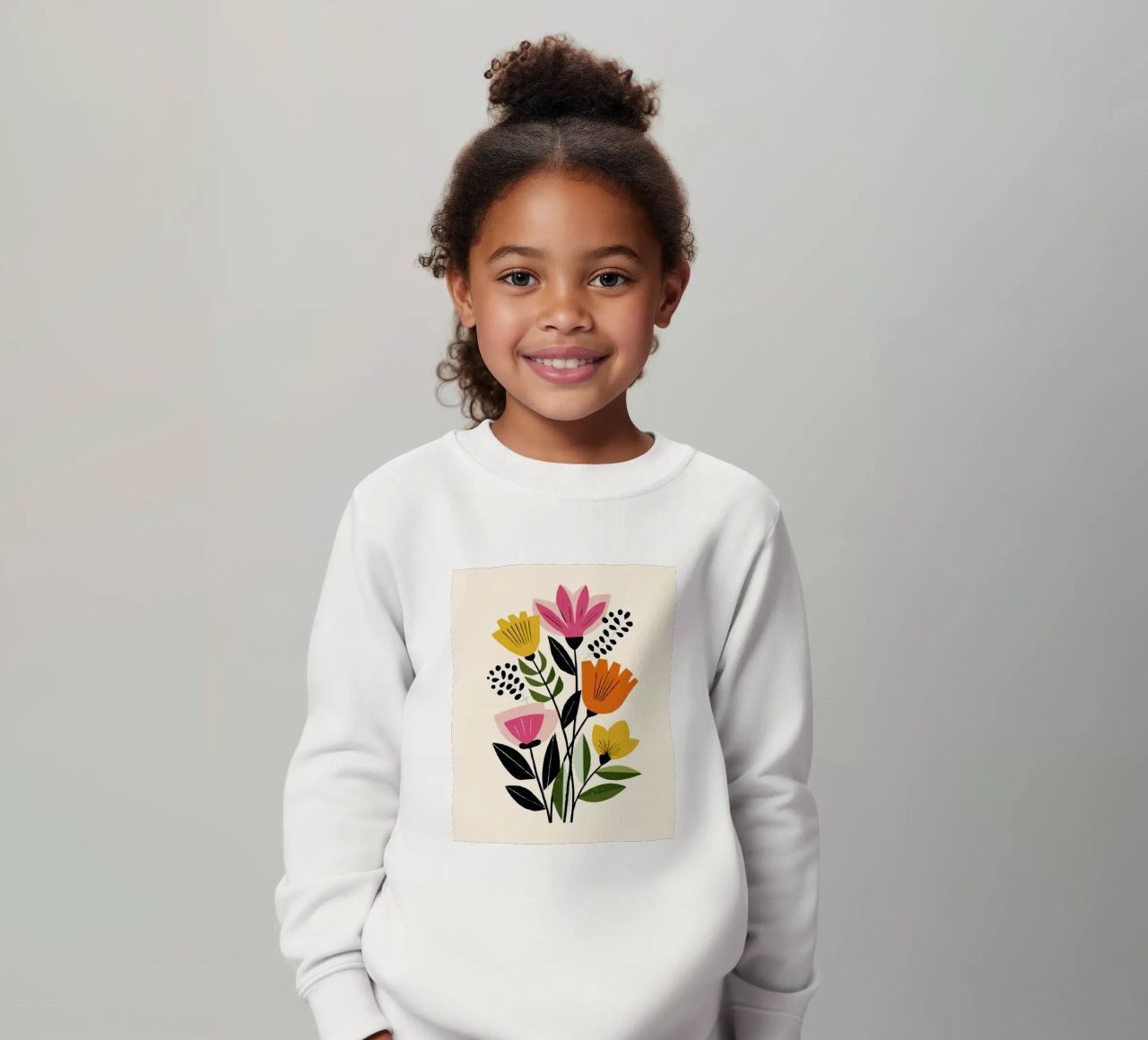 Forme botaniche astratte in un mix di colori retrò felpa bambino da Modern Muse