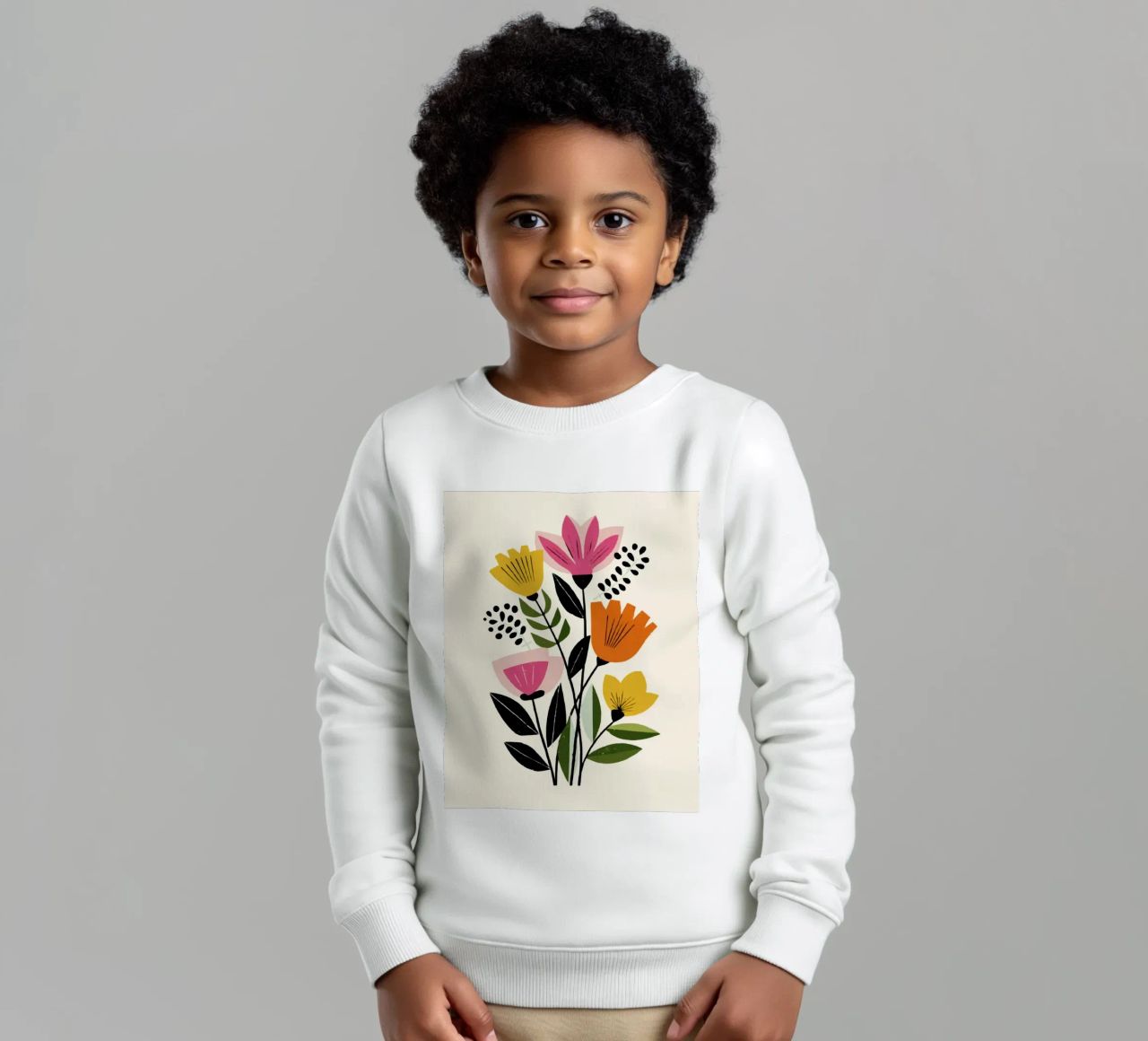 Forme botaniche astratte in un mix di colori retrò felpa bambino da Modern Muse