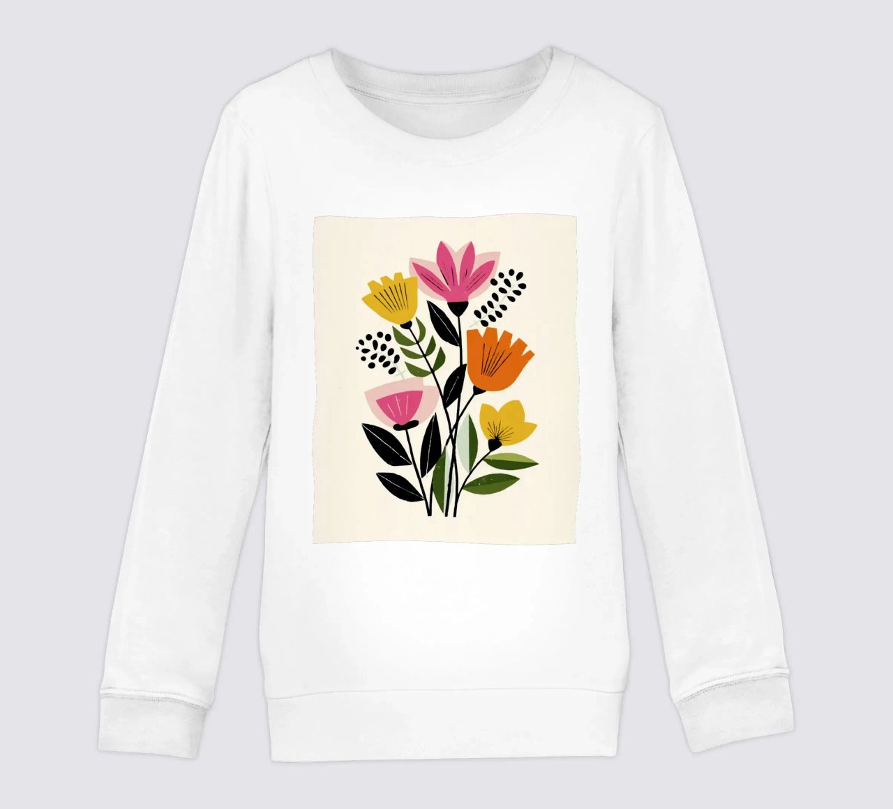 Forme botaniche astratte in un mix di colori retrò felpa bambino da Modern Muse