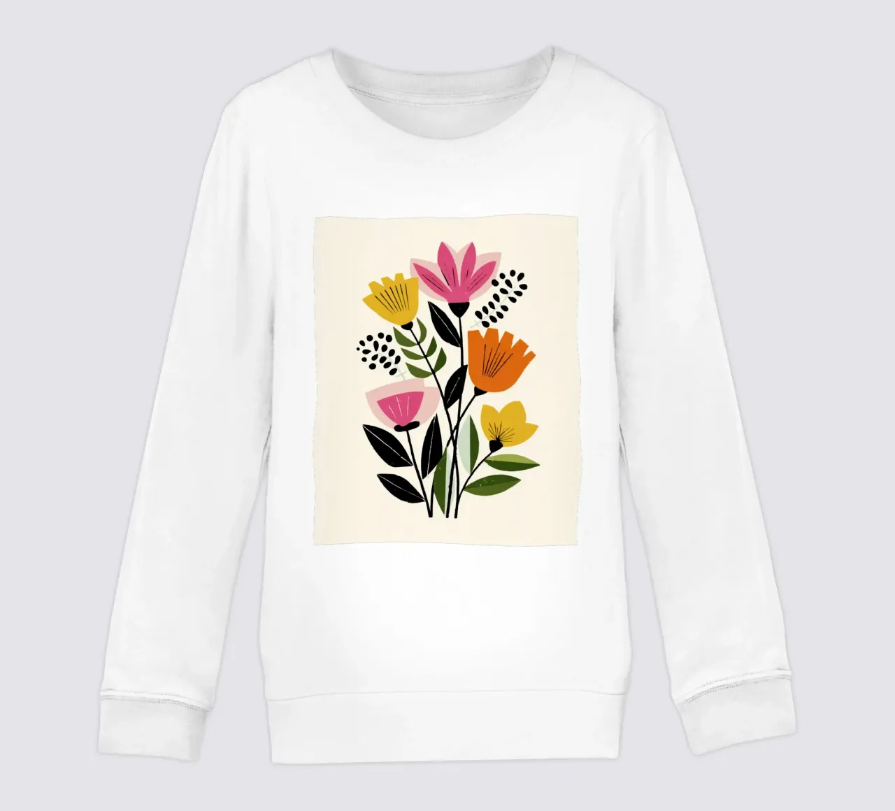 Formas botánicas abstractas en mezcla de colores retro sudadera para niño de Modern Muse