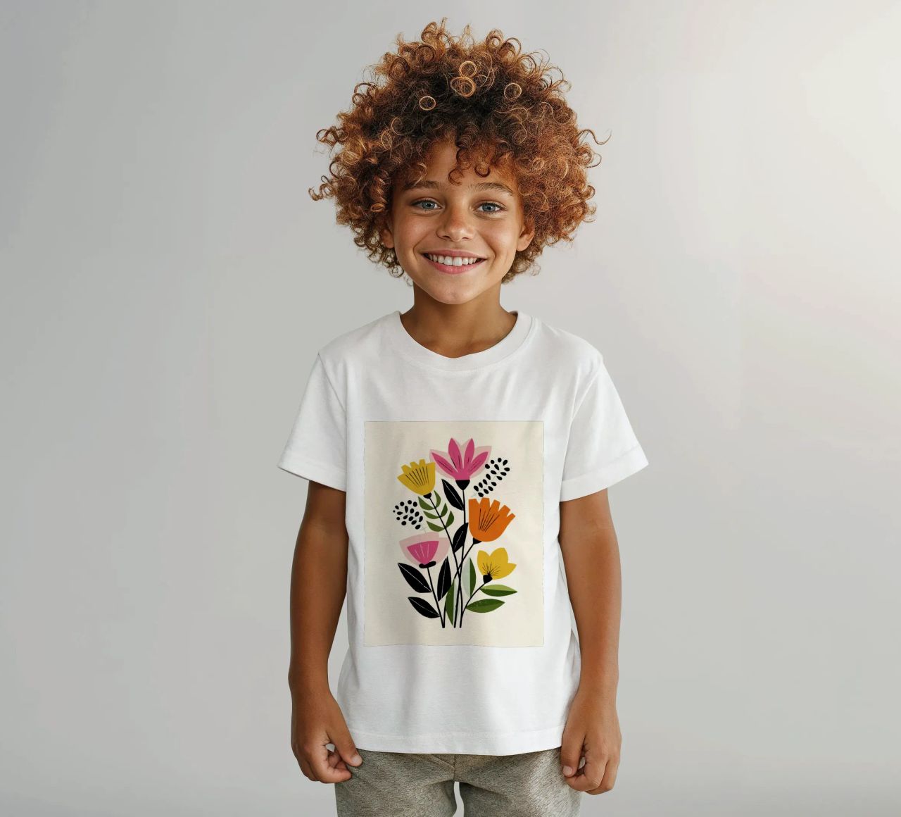 Forme botaniche astratte in un mix di colori retrò t-shirt bambini da Modern Muse