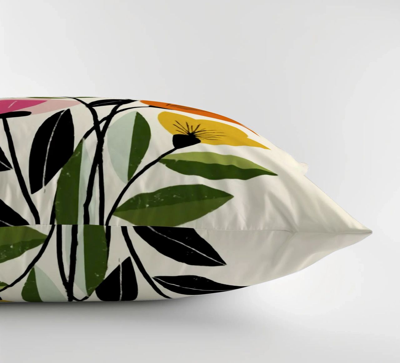 Forme botaniche astratte in un mix di colori retrò cuscino da Modern Muse