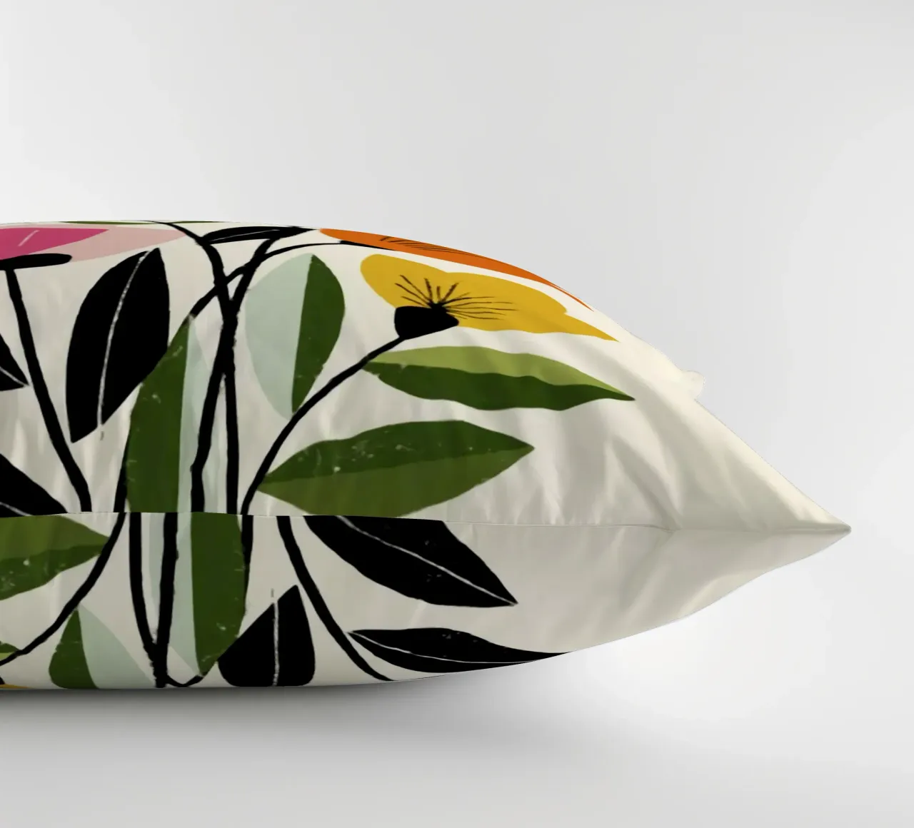 Abstract Botanical Shapes in Retro Color Mix decorative cushion by Modern Muse