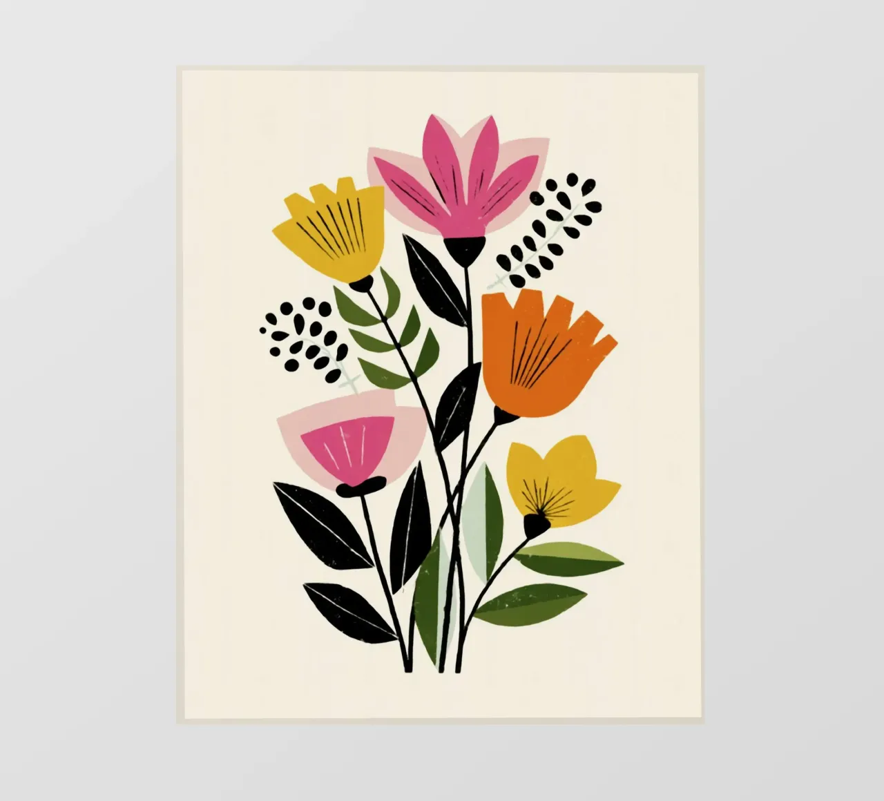 Forme botaniche astratte in un mix di colori retrò pellicola backlit da Modern Muse