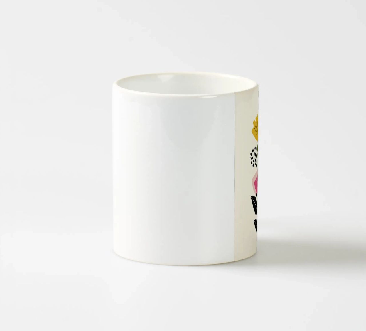 Forme botaniche astratte in un mix di colori retrò tazza in ceramica da Modern Muse