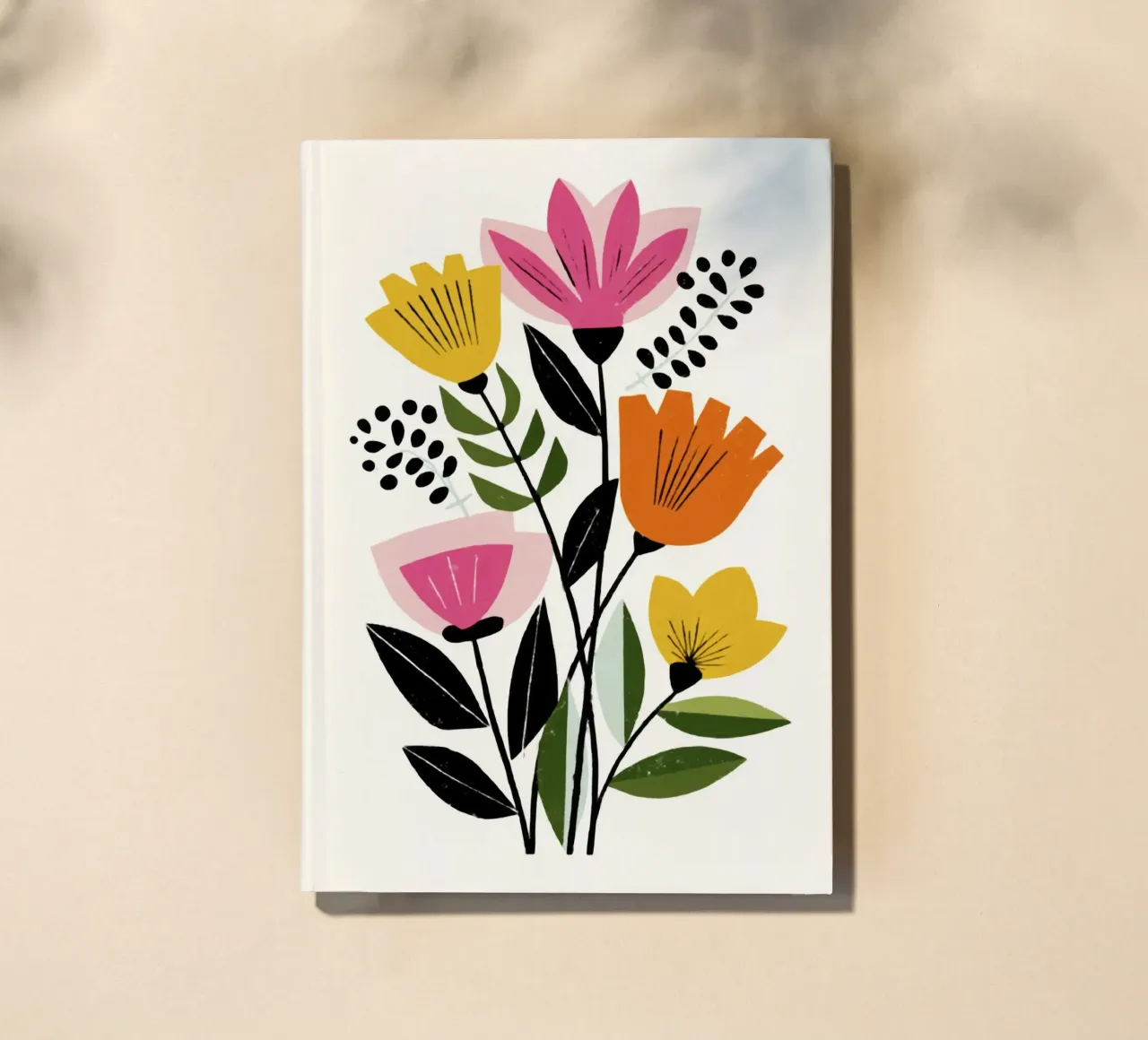 Abstract Botanical Shapes in Retro Color Mix notebook by Modern Muse