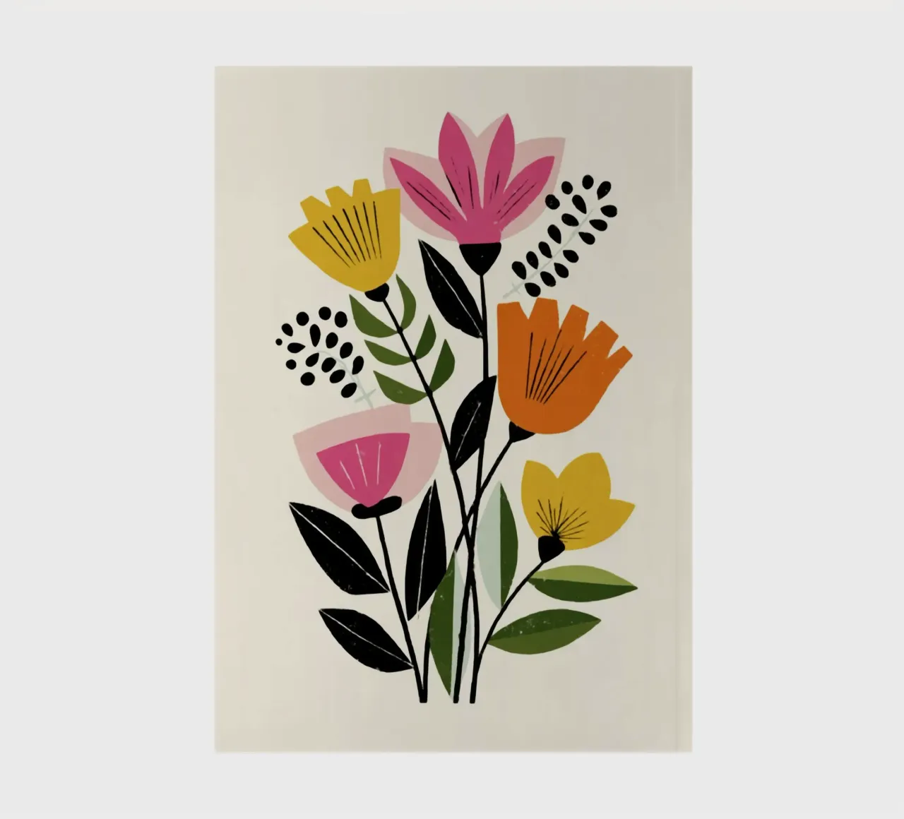 Abstract Botanical Shapes in Retro Color Mix notebook by Modern Muse