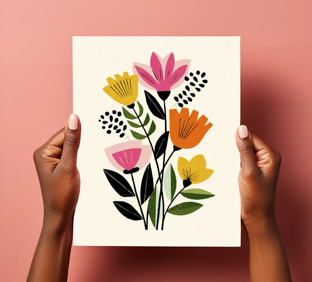 Forme botaniche astratte in un mix di colori retrò foglio adesivo da Modern Muse