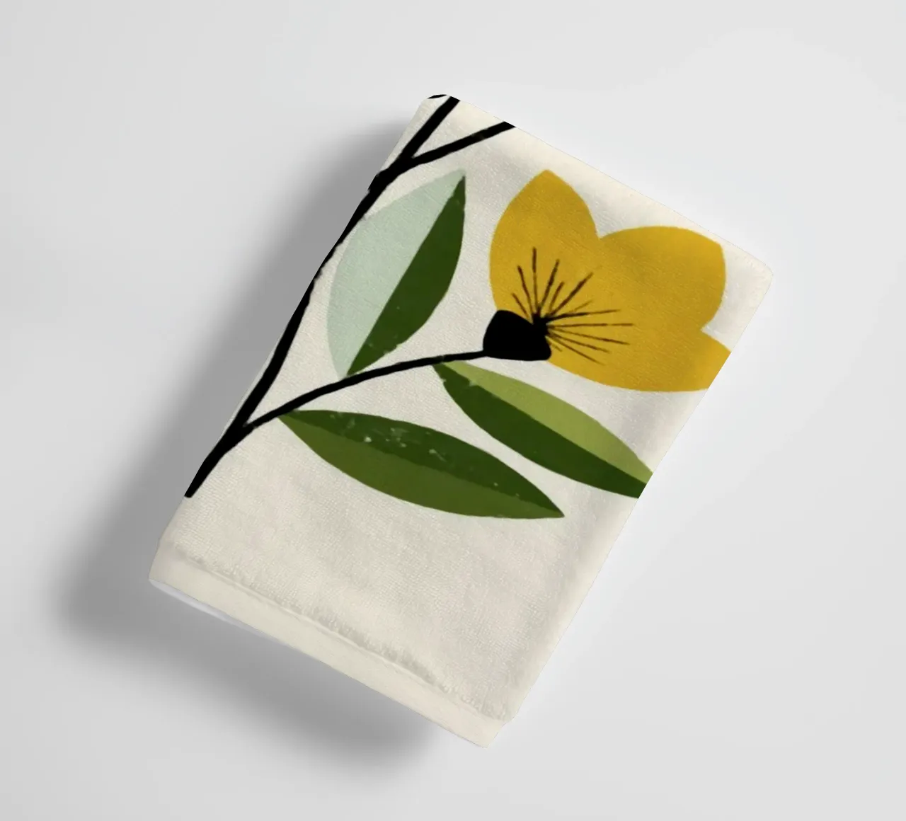 Abstract Botanical Shapes in Retro Color Mix towel by Modern Muse