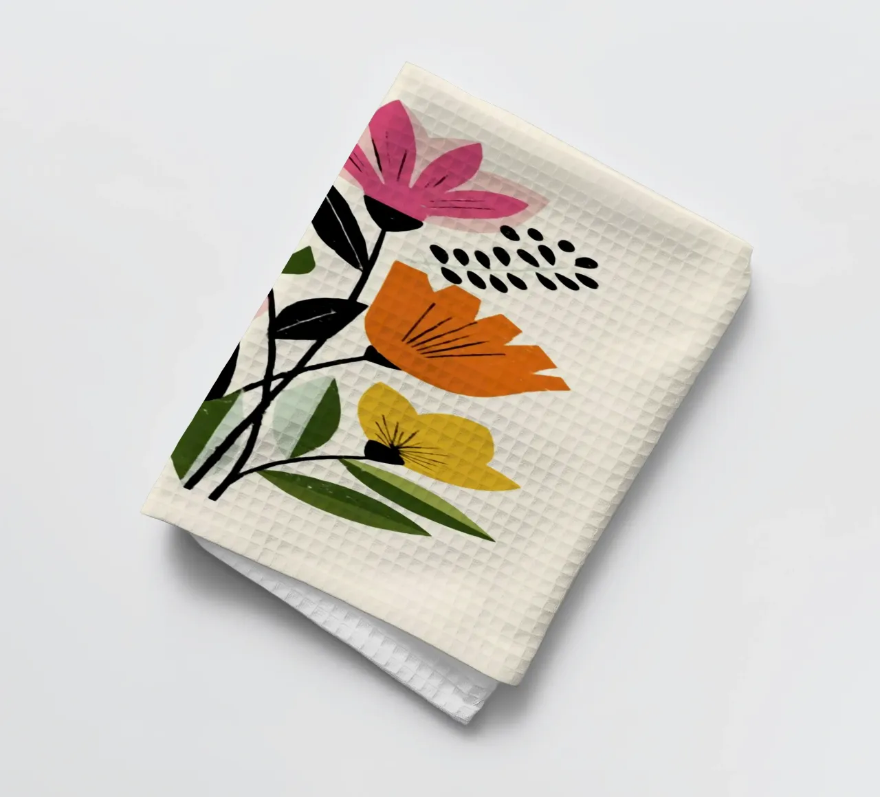 Forme botaniche astratte in un mix di colori retrò canovaccio da cucina da Modern Muse