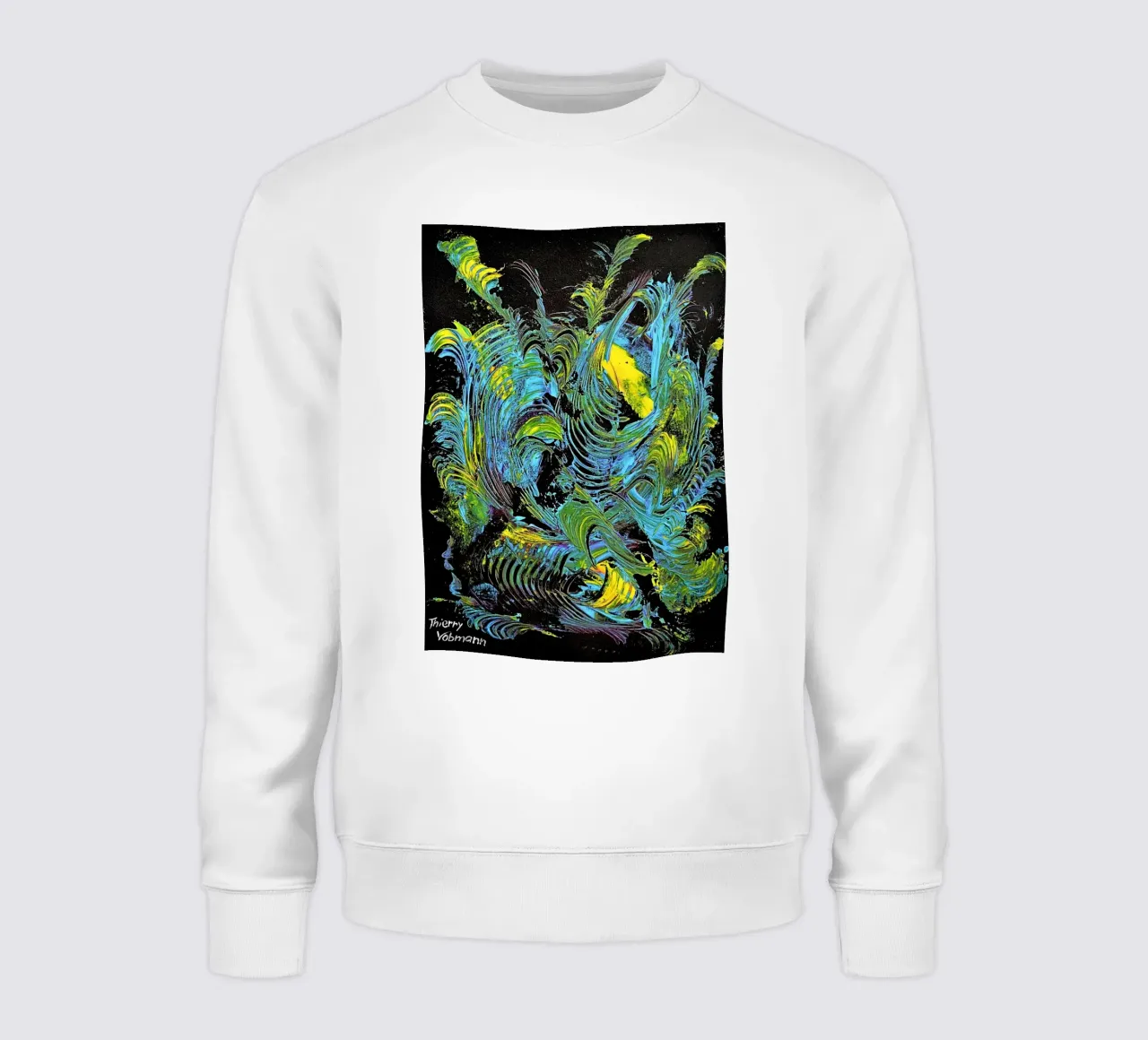MESSAGE FROM THE HEART 18 Sweatshirt von Thierry Vobmann Abstract painting