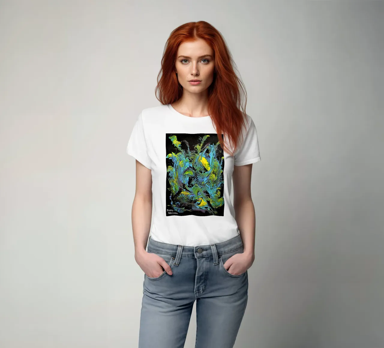 MESSAGE FROM THE HEART 18 t-shirt da Thierry Vobmann Abstract painting