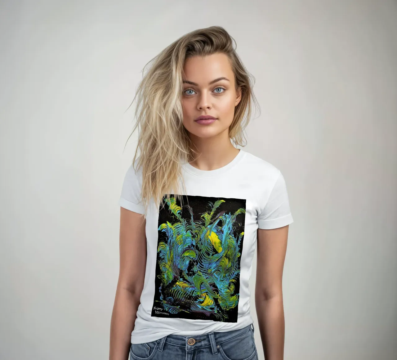 MESSAGE FROM THE HEART 18 t-shirt da donna da Thierry Vobmann Abstract painting