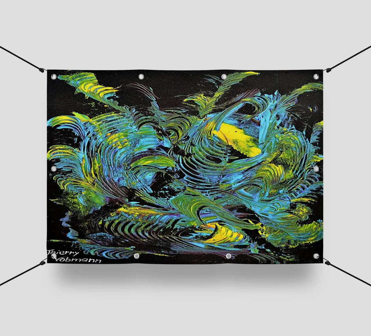 MESSAGE FROM THE HEART 18 telo in pvc da Thierry Vobmann Abstract painting